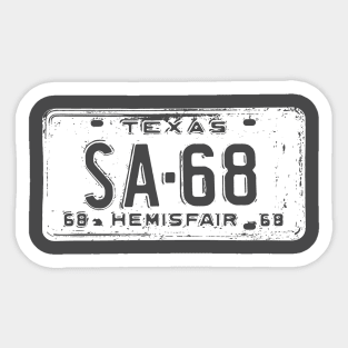 SA 1968 Hemisfair Plate Sticker